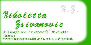 nikoletta zsivanovic business card